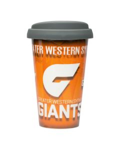 Greater Western Sydney Giants AFL Reusable Ceramic Travel Eco Cup Mug with Lid 