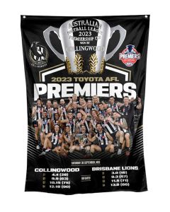Collingwood Magpies AFL Premiers 2023 Team Photo Wall Flag