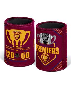 Brisbane lions AFL Premiers 2024 Game Statistics Stubby Holder 