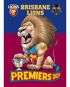 Brisbane Lions AFL Premiers 2024 Caricature Sticker