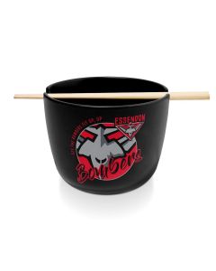 Essendon Bombers AFL Ceramic Noodle Bowl With Chopsticks