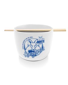 North Melbourne Kangaroos AFL Ceramic Noodle Bowl With Chopsticks