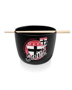 St Kilda Saints AFL Ceramic Noodle Bowl With Chopsticks