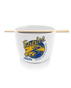 West Coast Eagles AFL Ceramic Noodle Bowl With Chopsticks