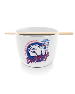 Western Bulldogs AFL Ceramic Noodle Bowl With Chopsticks