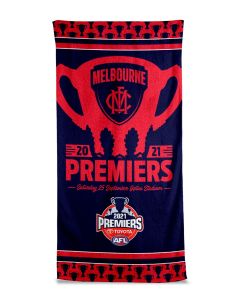 Melbourne Demons AFL Premiers 2021 Trophy Bath Beach Towel