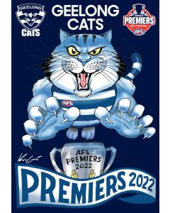 Geelong Cats AFL Premiers 2022 Caricature Sticker