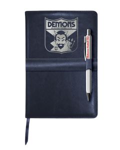 Melbourne Demons AFL Heritage Logo PU Leather Notebook and Pen
