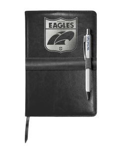 West Coast Eagles AFL Heritage Logo PU Leather Notebook and Pen