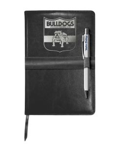 Western Bulldogs AFL Heritage Logo PU Leather Notebook and Pen