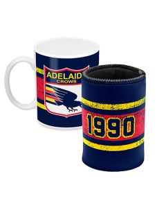 Adelaide Crows AFL Mug and Can Cooler Gift Set