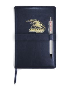 Adelaide Crows AFL PU Leather Notebook and Pen