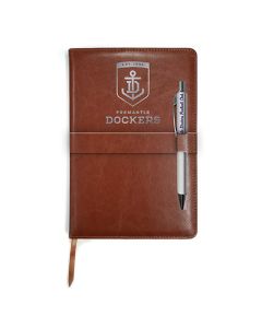 Fremantle Dockers AFL PU Leather Notebook and Pen