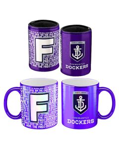 Fremantle Dockers AFL Metallic Mug and Can Cooler Set