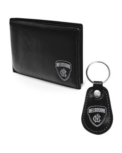 Melbourne Demons AFL PU Leather Wallet and Keyring Gift Set