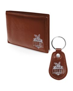 North Melbourne Kangaroos AFL PU Leather Wallet and Keyring Gift Set
