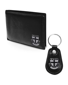 St Kilda Saints AFL PU Leather Wallet and Keyring Gift Set