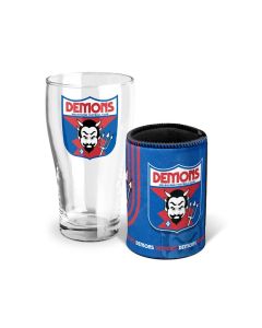Melbourne Demons AFL Heritage Pint and Stubby Holder Set