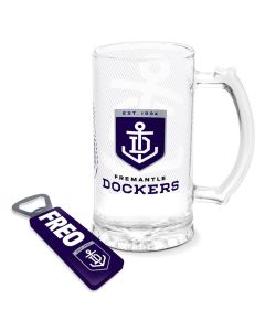 Fremantle Dockers AFL Stein and Opener Set