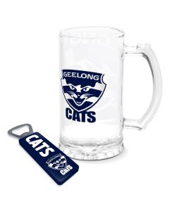 Geelong Cats AFL Stein and Opener Set