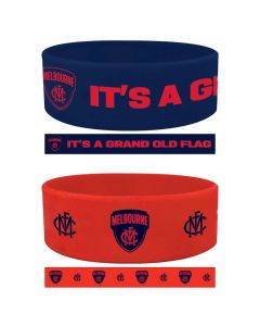 Melbourne Demons AFL Team Logo Silicone Wristbands Set Of 2