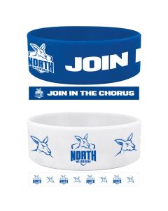 North Melbourne Kangaroos AFL Team Logo Silicone Wristbands Set Of 2