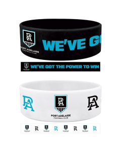 Port Adelaide Power AFL Team Logo Silicone Wristbands Set Of 2
