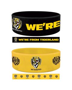 Richmond Tigers AFL Team Logo Silicone Wristbands Set Of 2