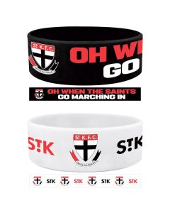 St Kilda Saints AFL Team Logo Silicone Wristbands Set Of 2