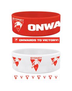 Sydney Swans AFL Team Logo Silicone Wristbands Set Of 2