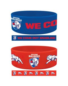 Western Bulldogs AFL Team Logo Silicone Wristbands Set Of 2