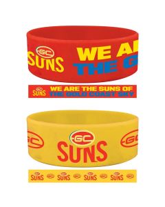 Gold Coast Suns AFL Team Logo Silicone Wristbands Set Of 2