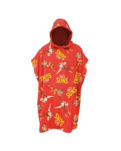 Gold Coast Suns AFL Youth Hooded Beach Towel 