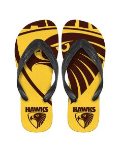 Hawthorne Hawks AFL Team Flip Flops Size 7/8