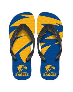 West Coast Eagles AFL Team Flip Flops Size 7/8