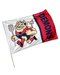 Melbourne Demons AFL Retro Mascot Game Day Flag