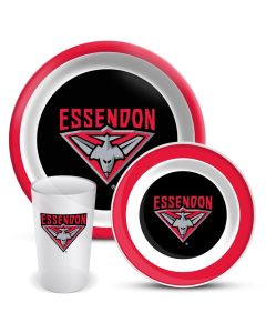Essendon Bombers AFL 3 Piece Melamine Dinner Set