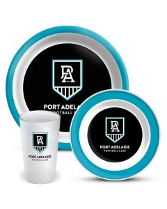 Port Adelaide Power AFL 3 Piece Melamine Dinner Set