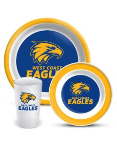 West Coast Eagles AFL 3 Piece Melamine Dinner Set