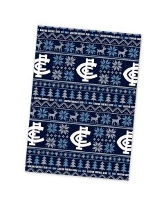 Carlton Blues AFL Xmas Team Logo Wrapping Paper Giftwrap
