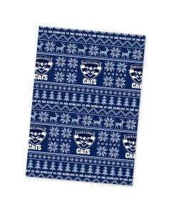 Geelong Cats AFL Xmas Team Logo Wrapping Paper Giftwrap