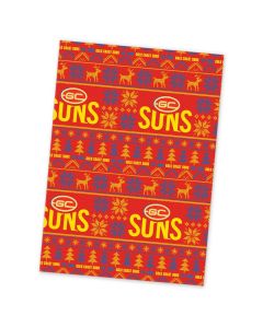 Gold Coast Suns AFL Xmas Team Logo Wrapping Paper Giftwrap