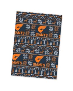 GWS Giants AFL Xmas Team Logo Wrapping Paper Giftwrap
