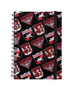 Essendon Bombers AFL A5 Spiral Hard Cover Notebook