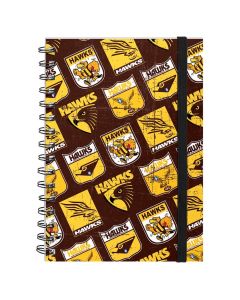 Hawthorn Hawks AFL A5 Spiral Hard Cover Notebook