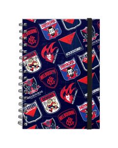 Melbourne Demons AFL A5 Spiral Hard Cover Notebook