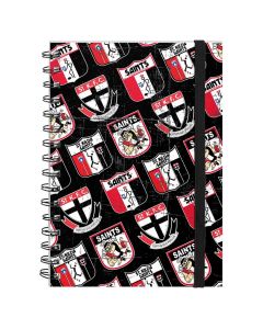 St Kilda Saints AFL A5 Spiral Hard Cover Notebook