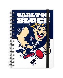 Carlton Blues AFL A5 Spiral Hard Cover Mascot Notebook