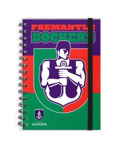Fremantle Dockers AFL A4 Spiral Hard Cover Mascot Notebook