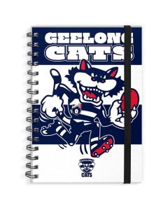 Geelong Cats AFL A4 Spiral Hard Cover Mascot Notebook